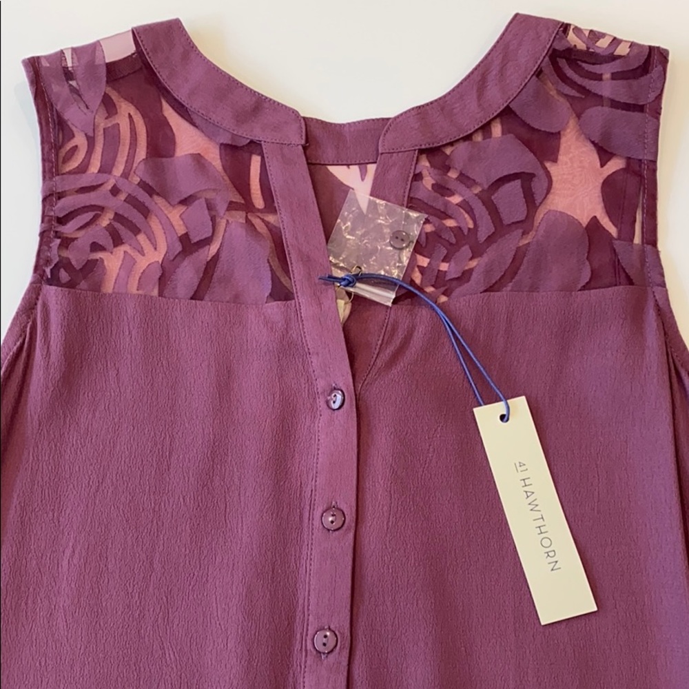 PURPLE 41 HAWTHRON FLOWY SLEEVELESS BLOUSE